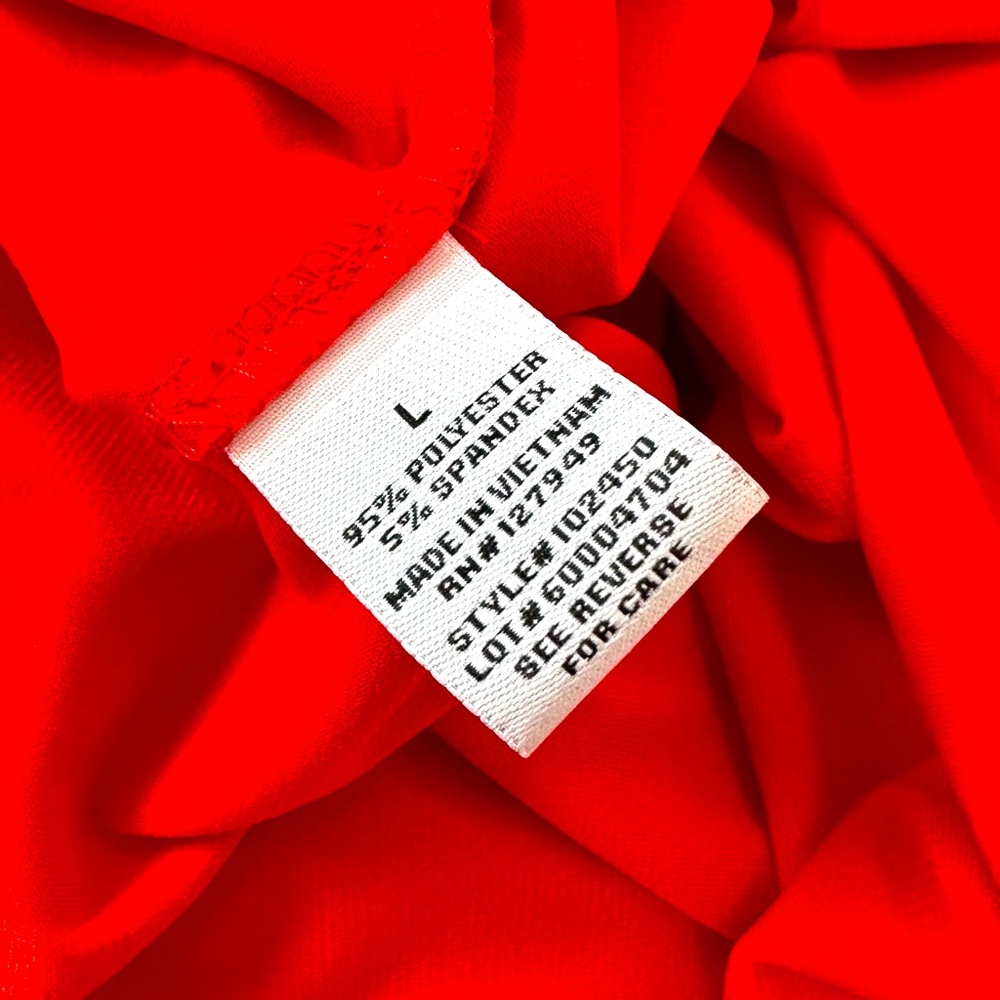 Emma & Michele Sophisticated Casual Corporate Bold Red Dress with Tie Belt - Picture 8 of 8